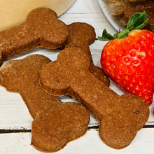 Load image into Gallery viewer, trawberry peanut butter dog treats made in small batches with real strawberries and peanut butter