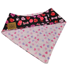 Load image into Gallery viewer, Hearts and Paws Dog Bandana
