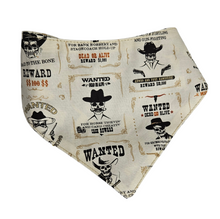 Load image into Gallery viewer, Snap on dog bandana, western themed bandana
