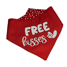 Load image into Gallery viewer, &quot;Free Kisses&quot; / Valentine Dog Bandana
