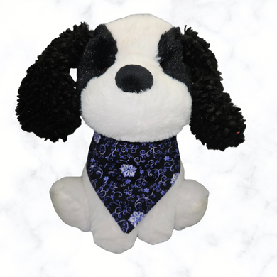 Blue and white dog bandana