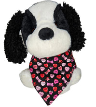 Load image into Gallery viewer, Hearts and Paws Dog Bandana
